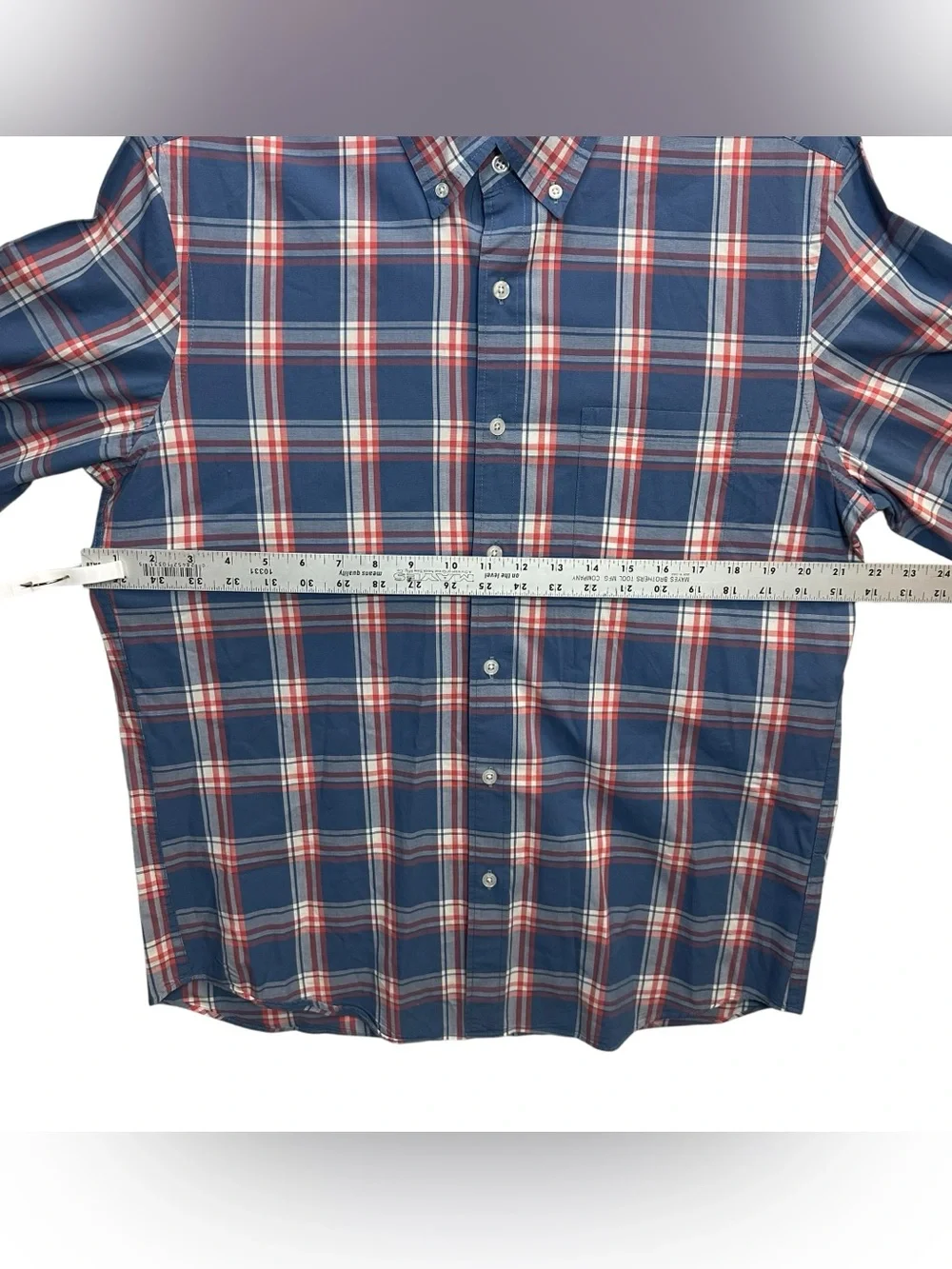 J.Crew Men’s Large Flex Washed Slim Fit Blue Red Plaid Button-Down Shirt